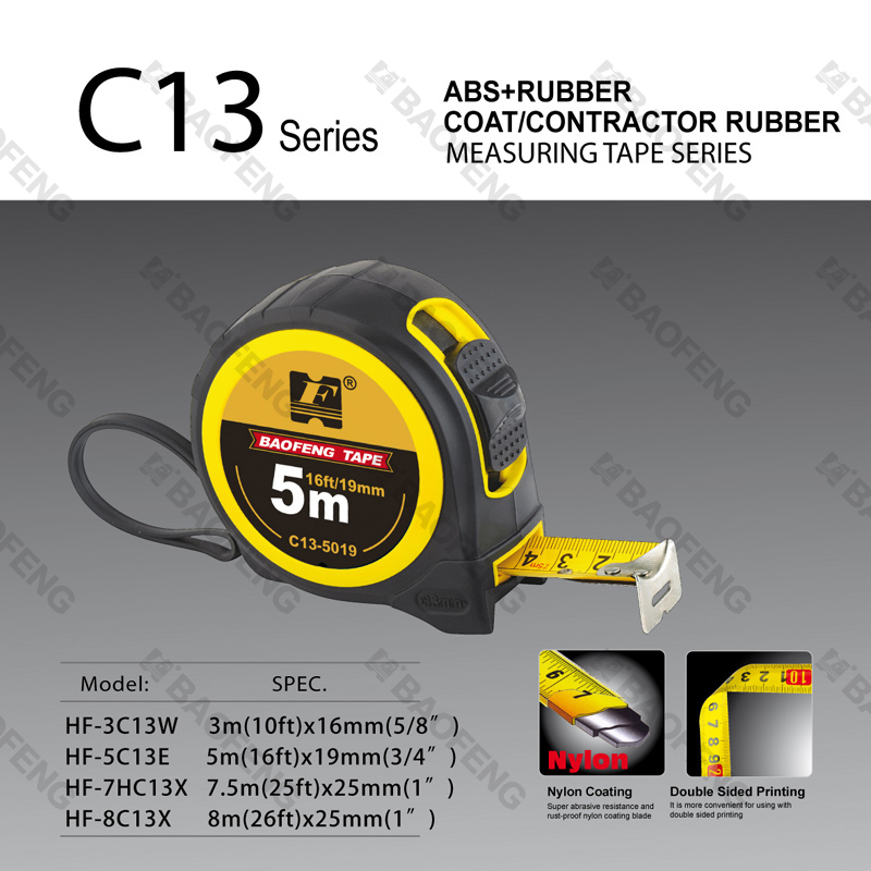Tape Measure C13 Contractor Rubber