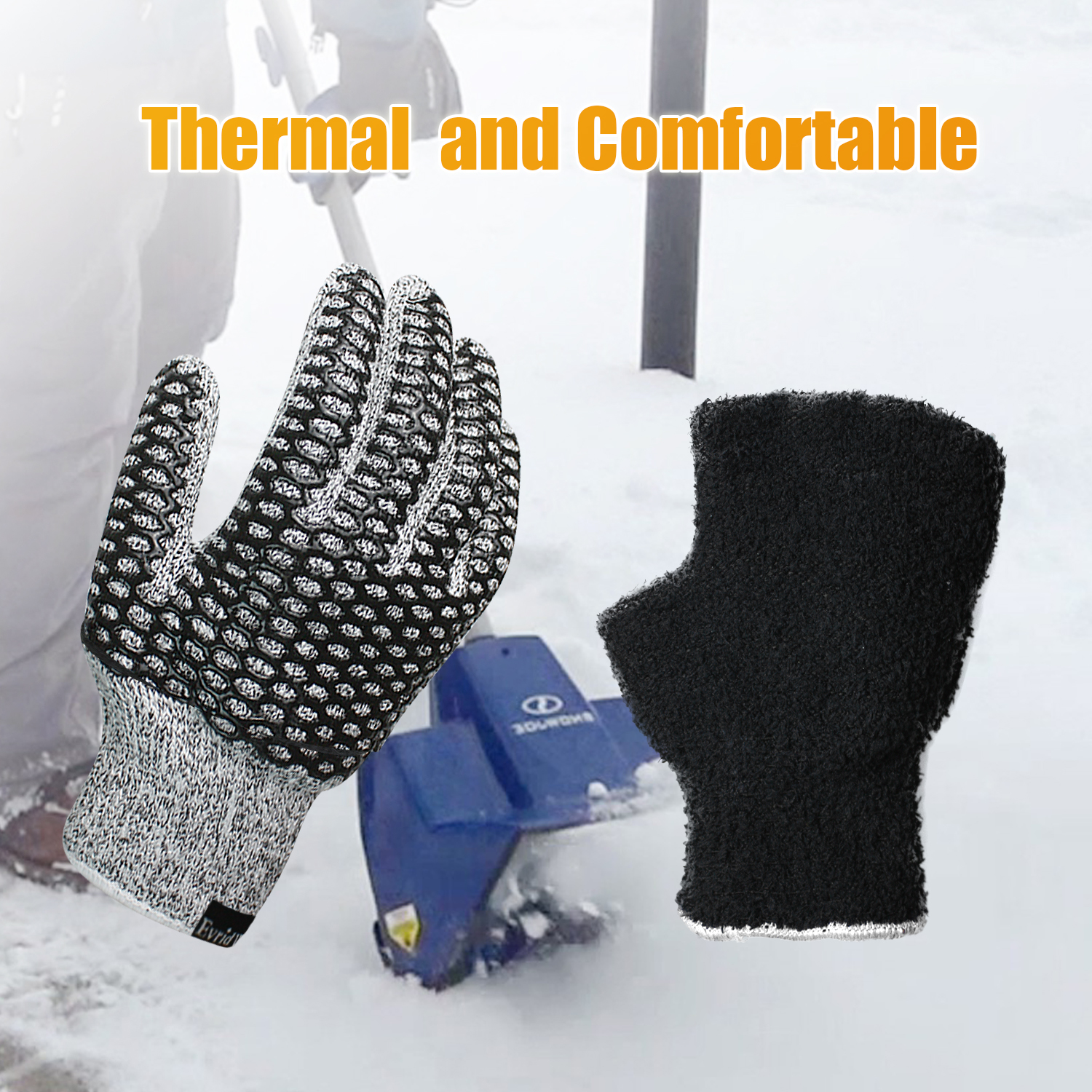 Double Layer Cut Resistant Gloves with Silicone Criss-Cross Honeycomb Grip
