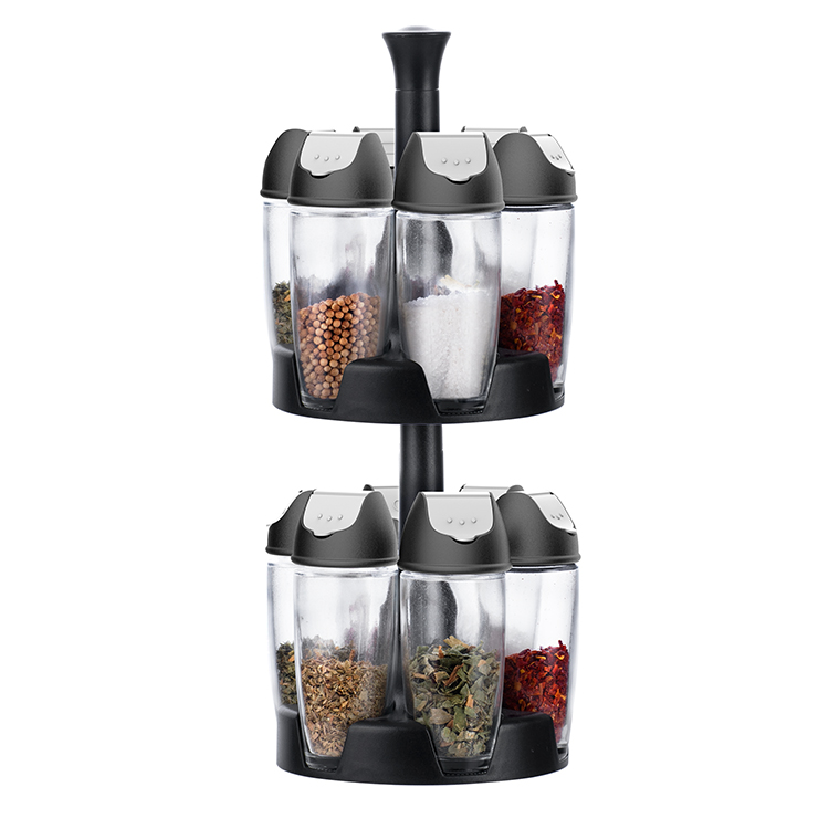 SinoGlass 12 Jars Spice Rack Set