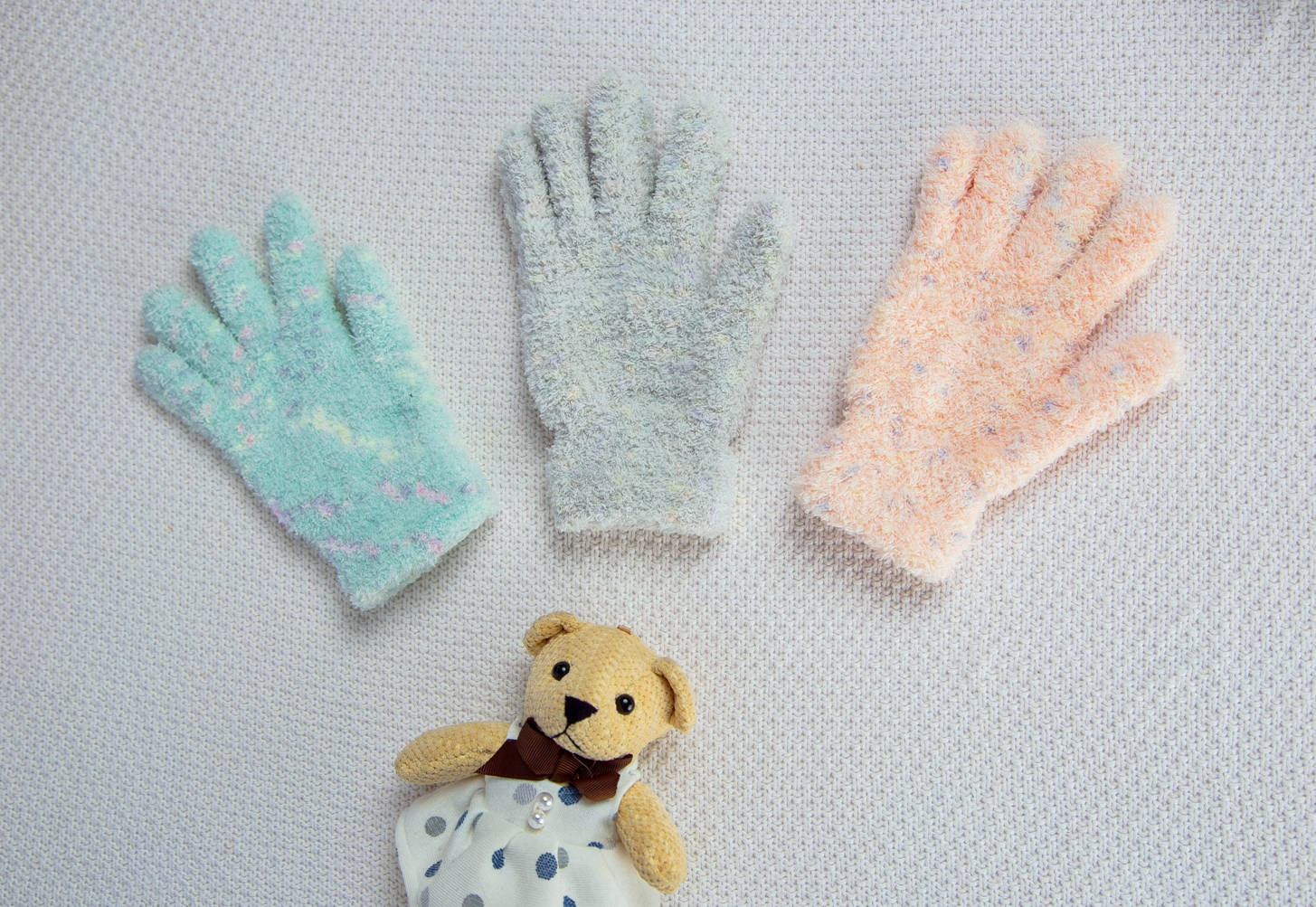 woman cozy gloves
