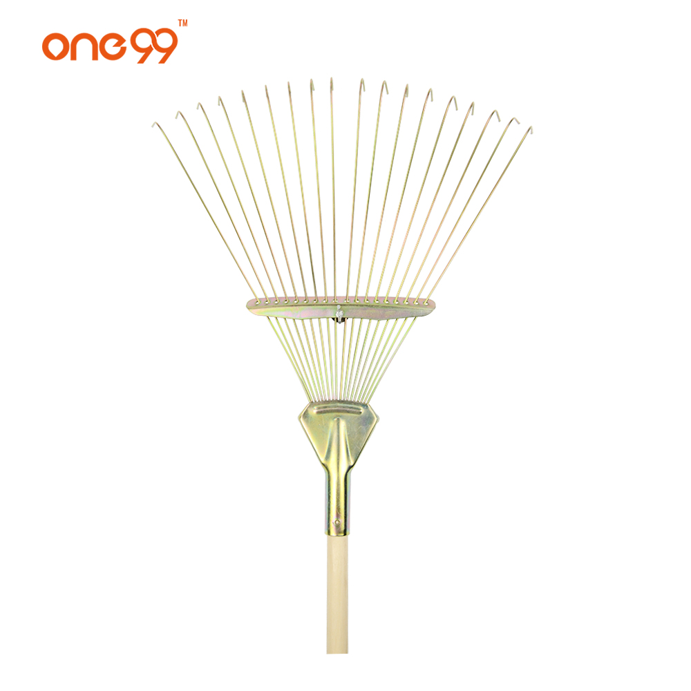 new style 18 teeth color galvanized golden adjustable retractable rake