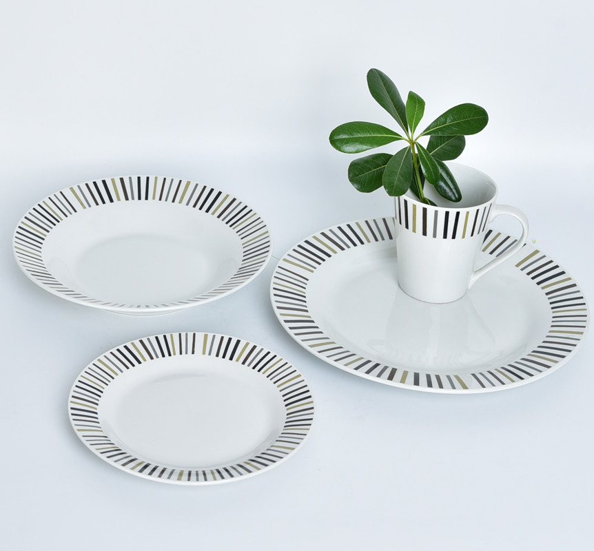16pcs porcelain dinner set with folwer decal