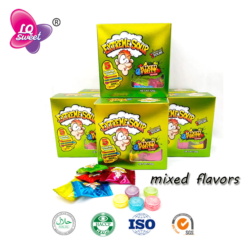 120g mixed Extreme sour hard fruity candy