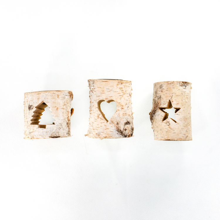 Birch candleholder for Christmas Decoration