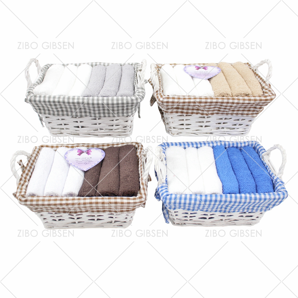 Cotton towel set with basket towel set gift towel set guest towel