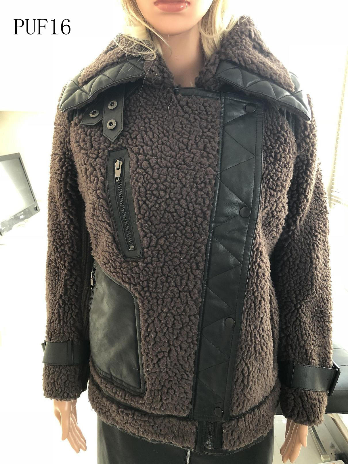 Ladies Print Embroider With Fur Pu Jacket