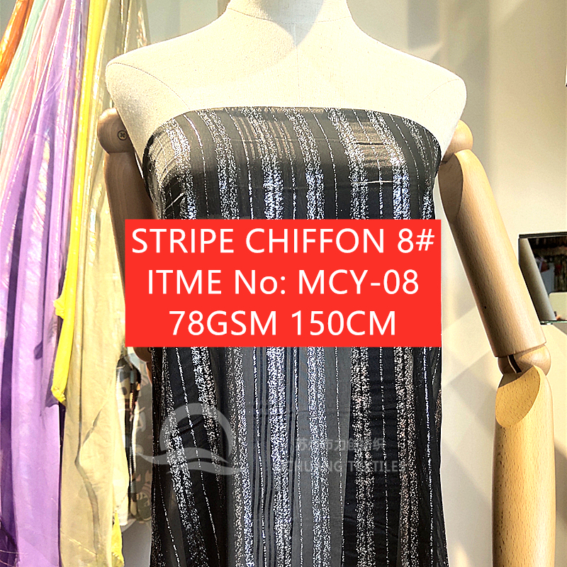 Chiffon Stripe Women Garment's Skirt Fabric 8#