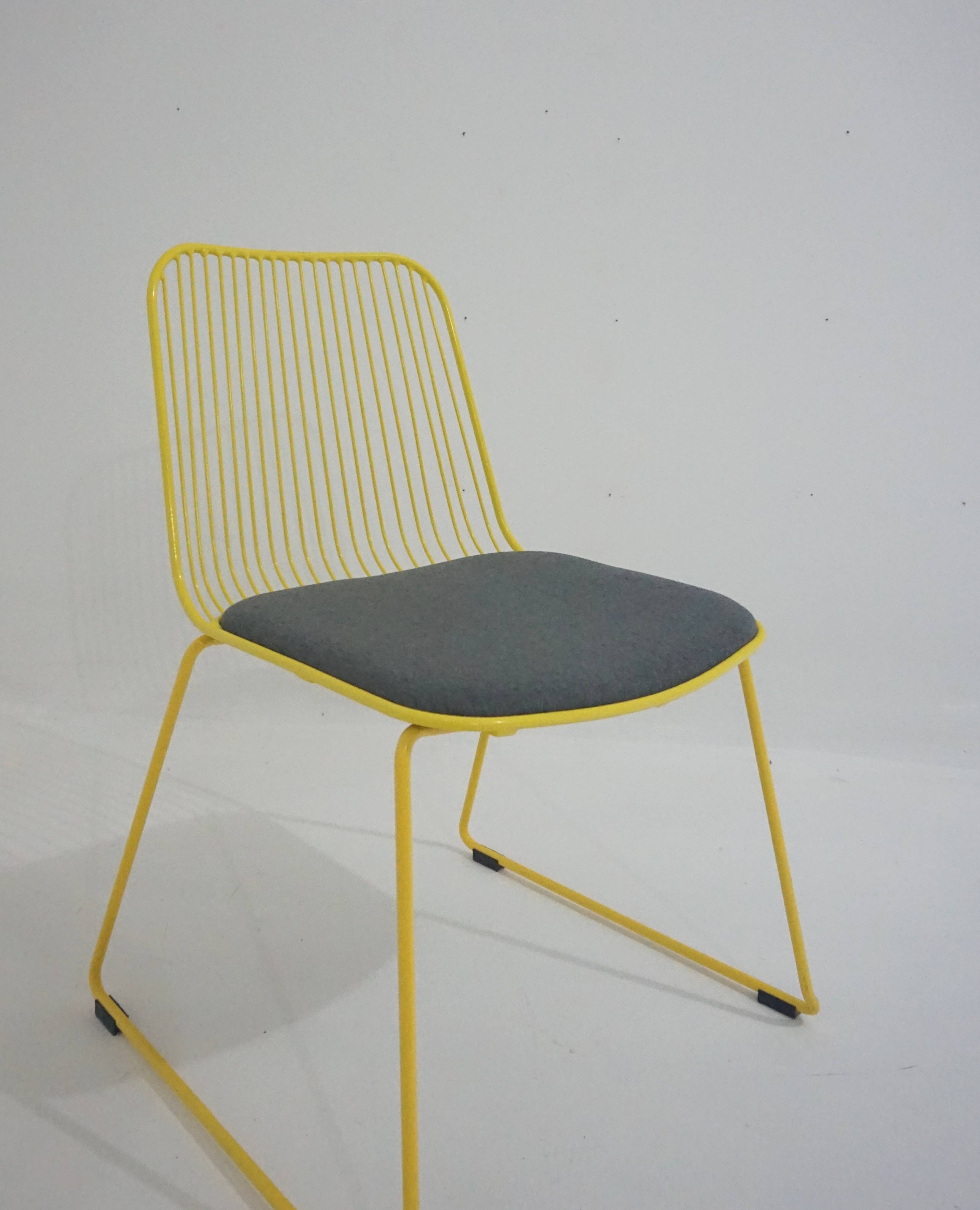 Steel chair with cushion