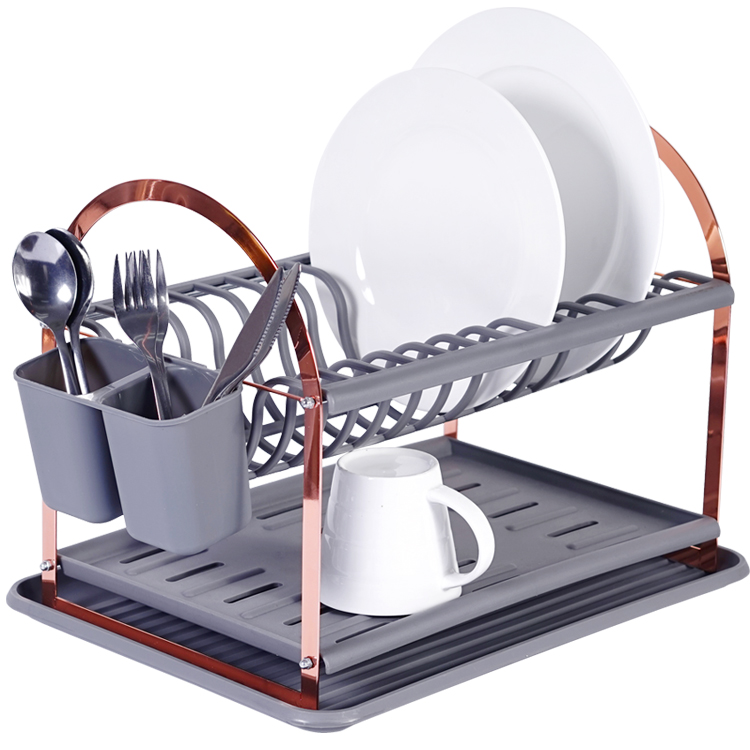 New Product Plastic 2 Tiers Kitchen Plate Drainer Dish Drying Rack