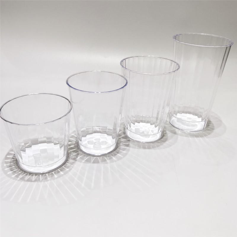 Clear Cups Disposable Striped Cups Plastic Cups