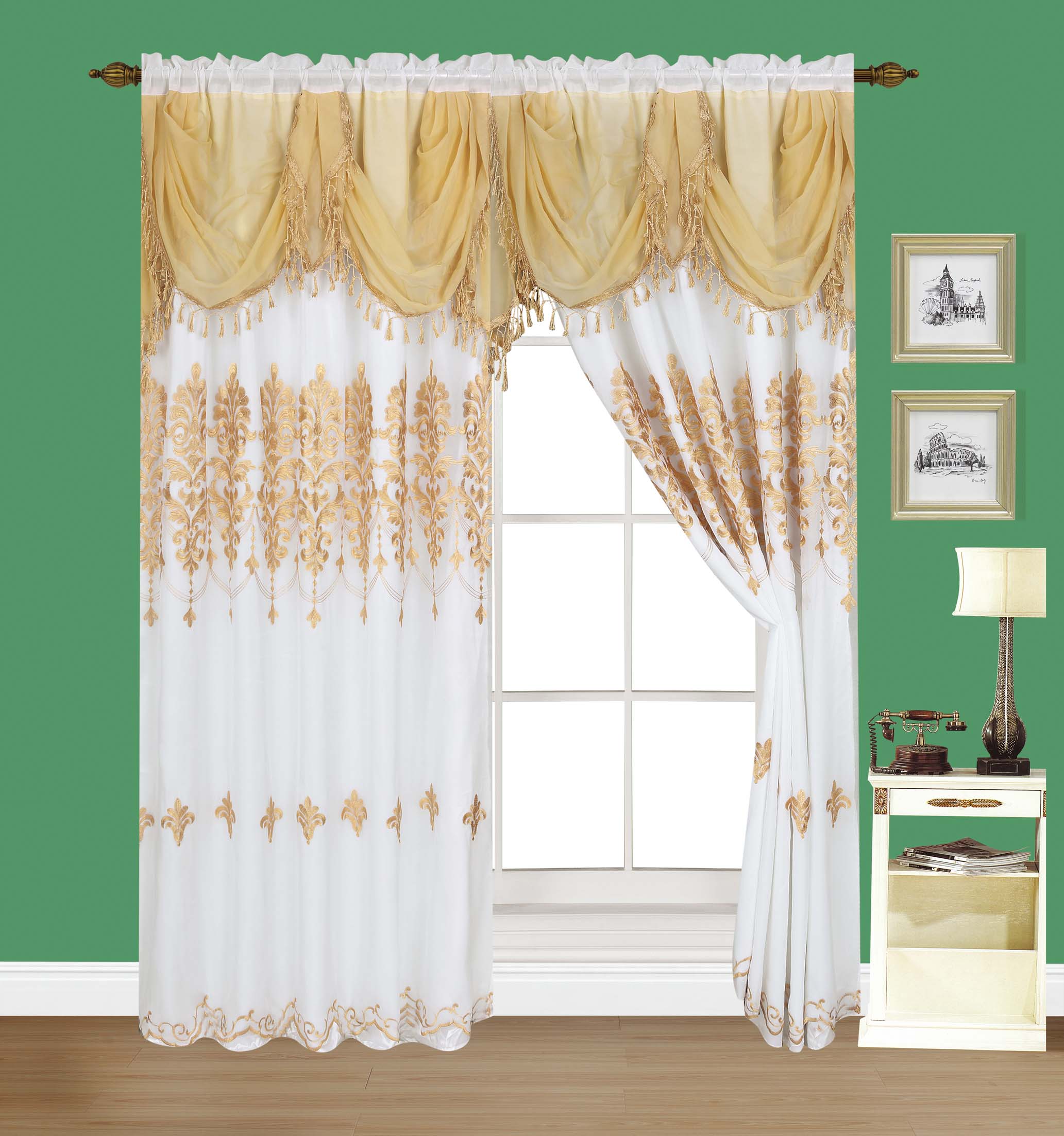 double-layer embroidery curtain
