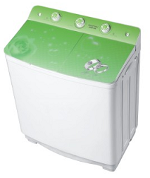 Double-barrel washing machine with glass cover