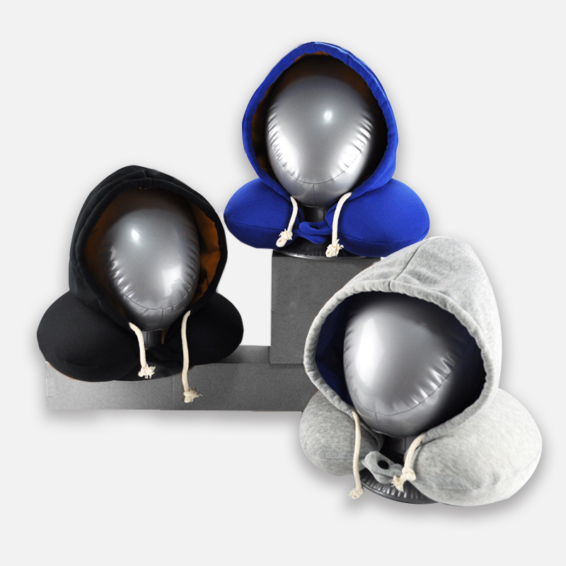 Memory foam U-shaped neck pillow with hat