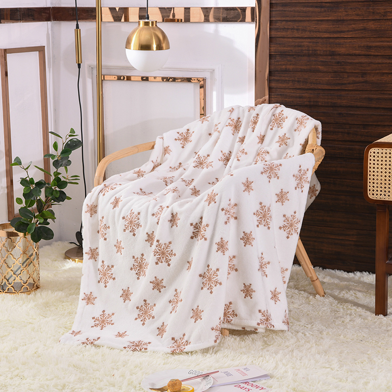 Snowflake flannel with glitter blanket