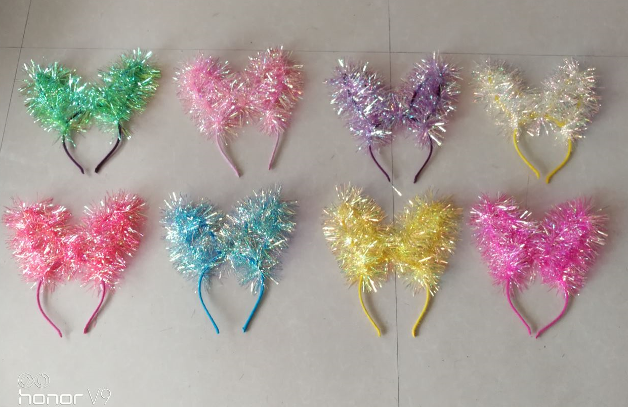 Hawaiian headband with tinsel
