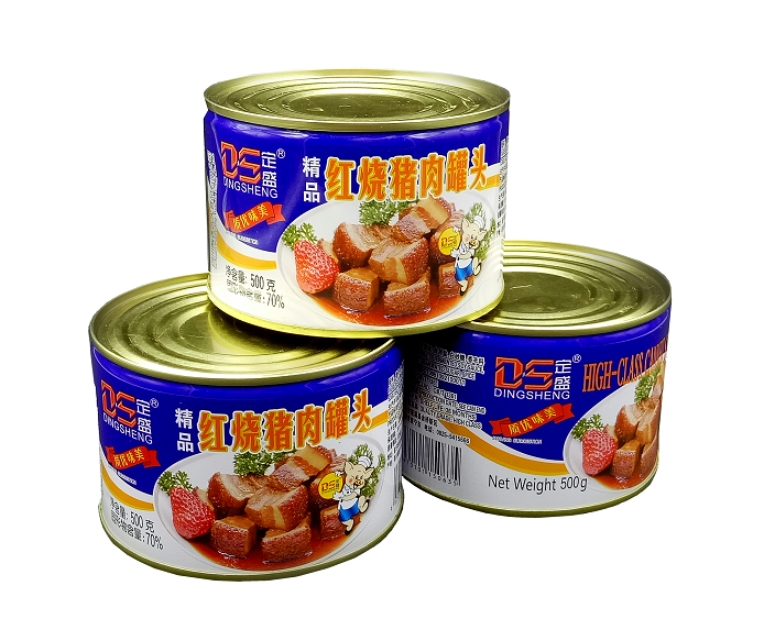 Canned pork in brown sauce