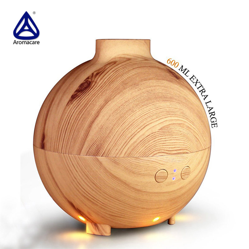 600ml Customizable Wood Grain Humidifier Aroma Diffuser