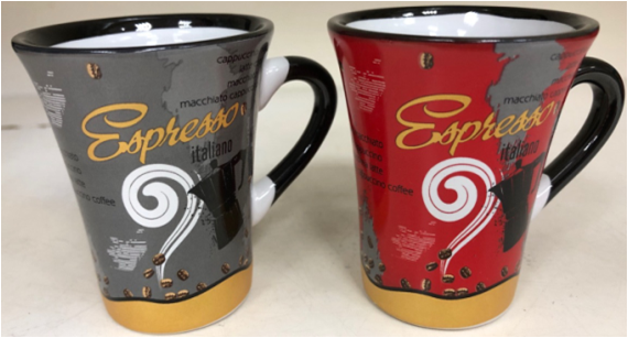80cc Espresso Coffee Mug With One Color Glaze And Color Decal Stoneware