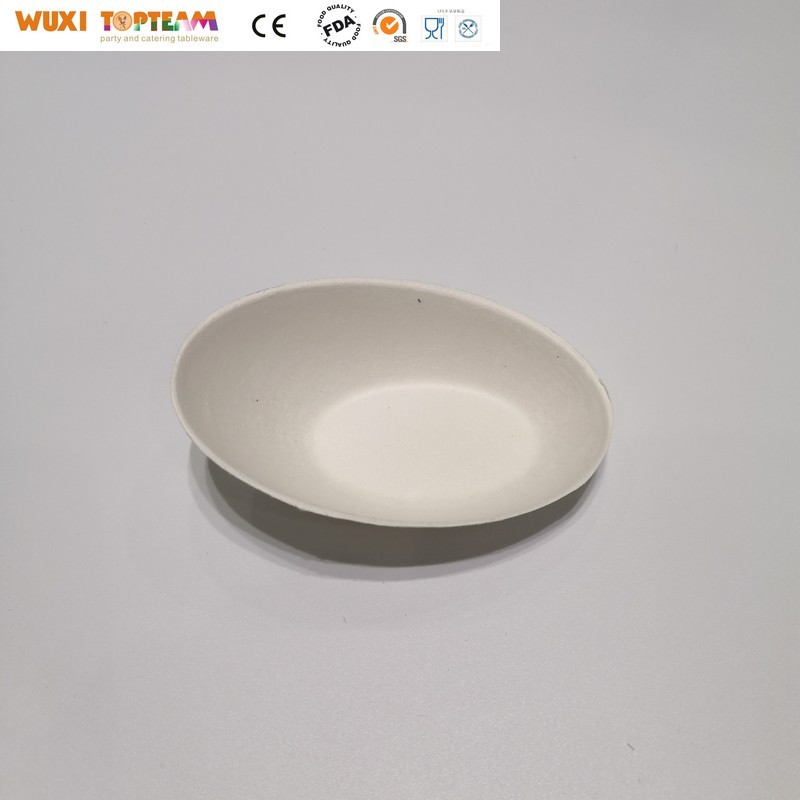 100% Biodegradable Compostable Sugarcane Egg Shape Plate