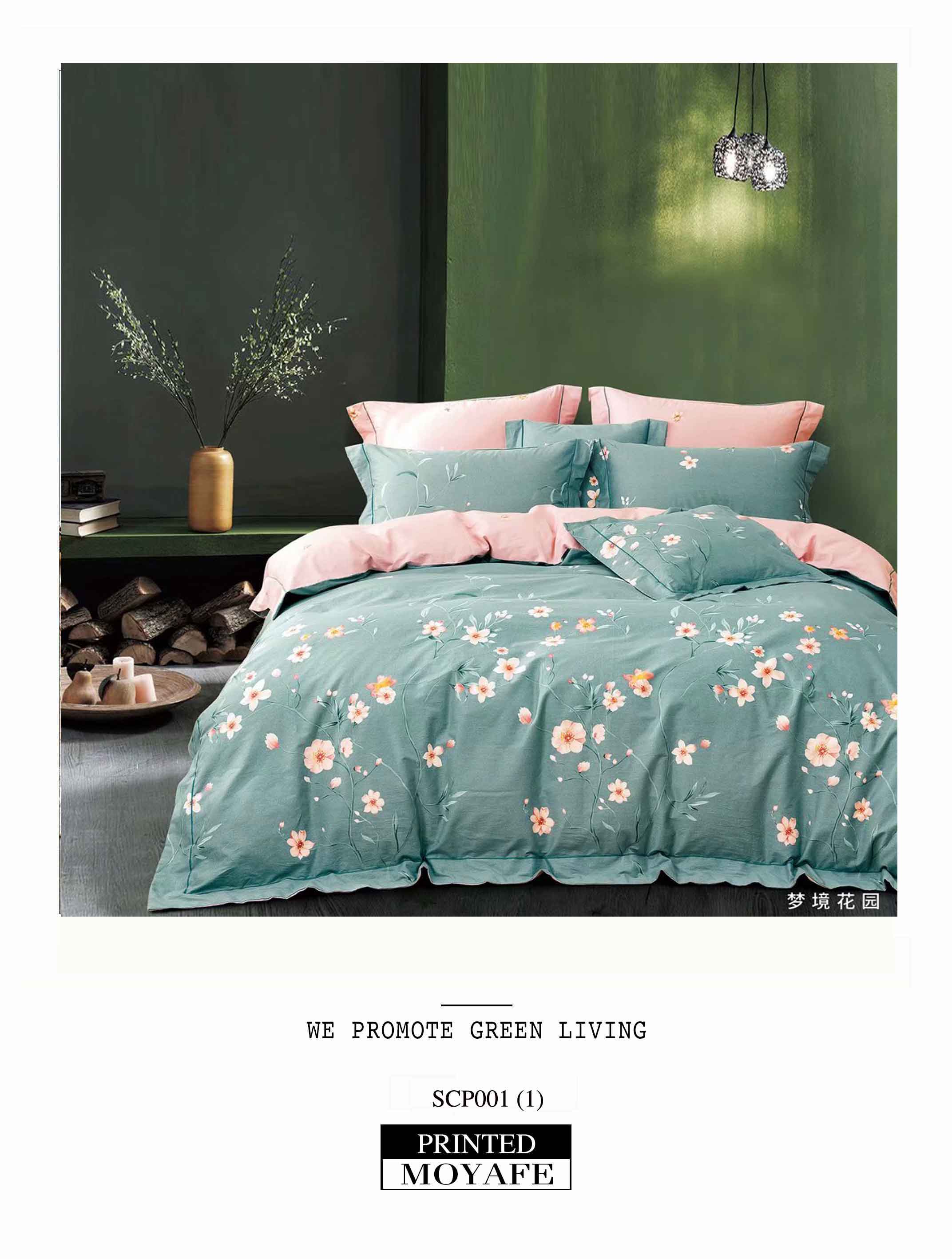 Pure cotton reactive printing duvet cover set bed set