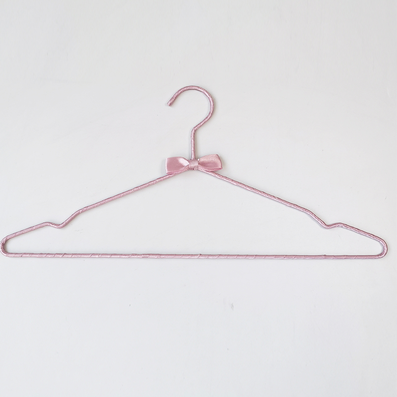 Satin slim hanger with ribbon