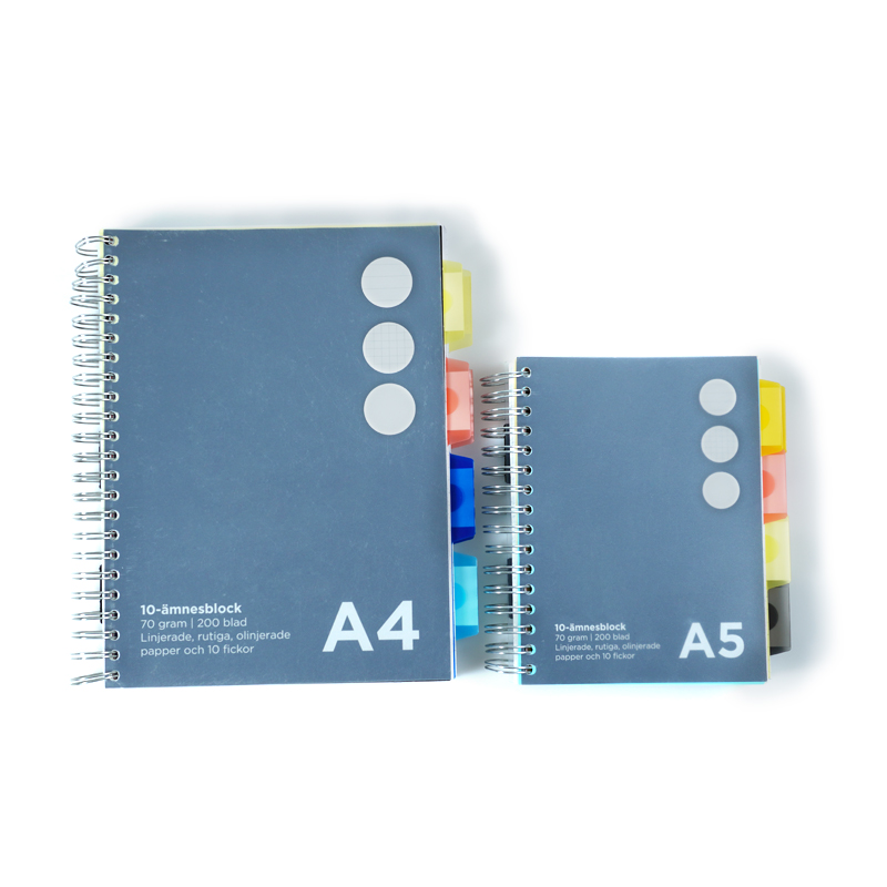 Transparent PP project spiral notebook with removable divider perforated line