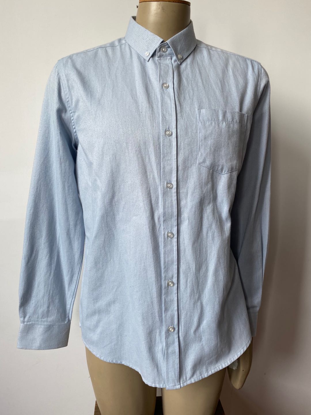 Men's thin strip cotton long-sleeved shirt
