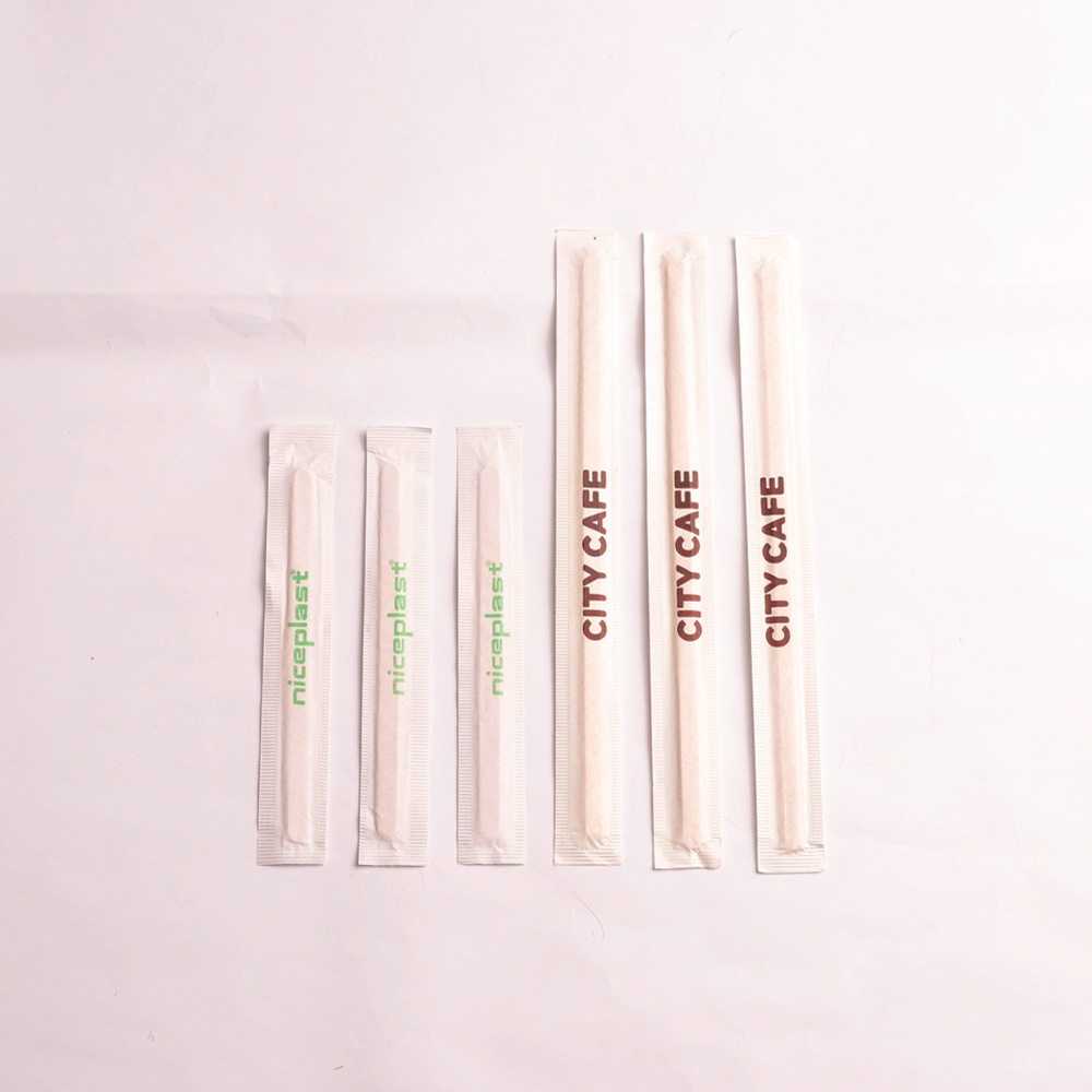 Individually packed coffee stirrer