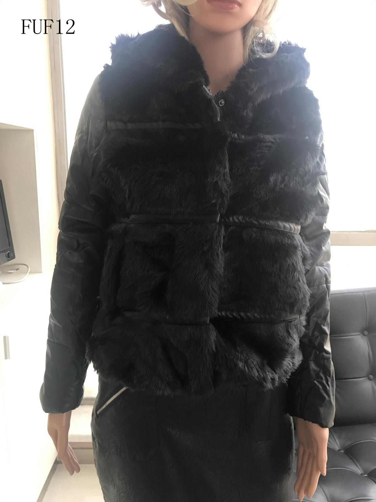 Ladies Print Embroider With Fur Pu Jacket