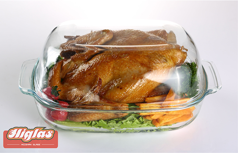 5.7l Oval Borosilicate Glass Casserole With Lid