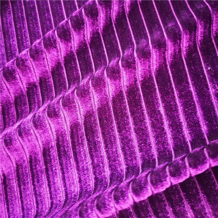 92% Polyester 8% Spandex Stripe Korea Velvet