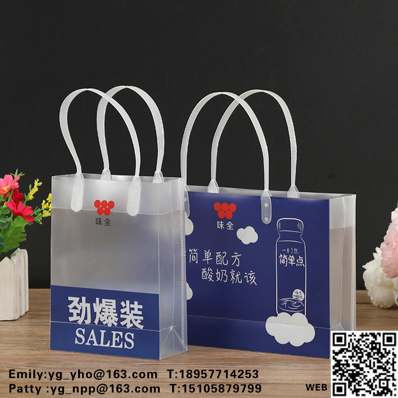 Clear Plastic Gift Bag PP Eco-friendly rope handle