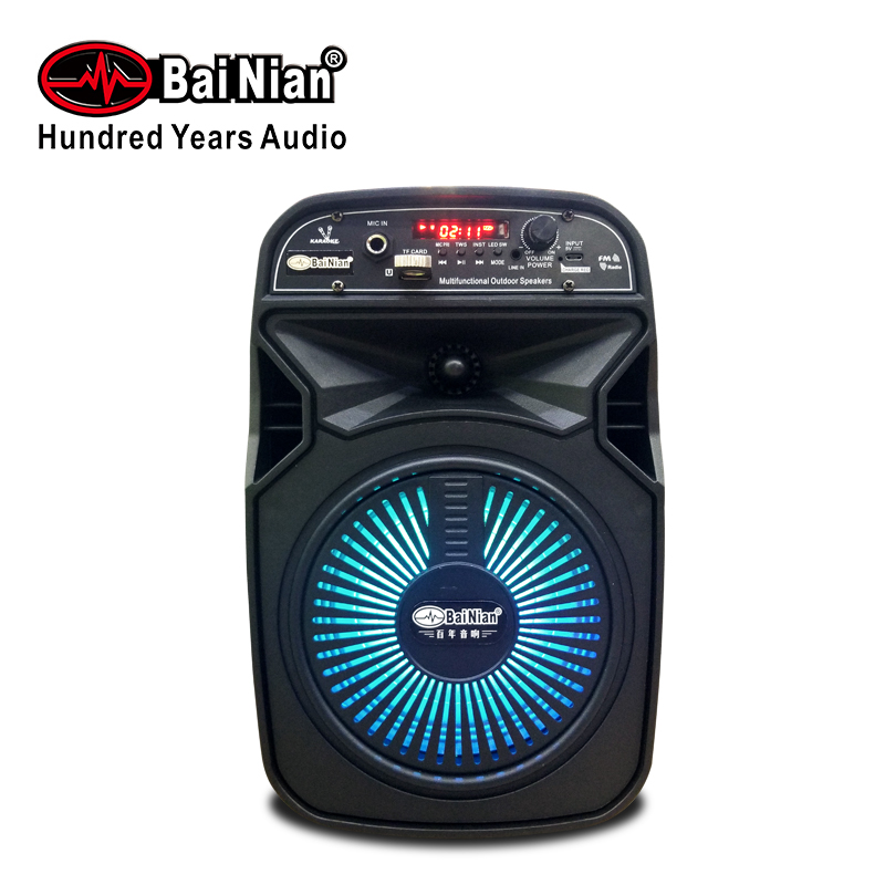 6.5 Inch Portable Speaker、Outdoor Active Speaker with Wireless Mic FM USB TWS Bluetooth