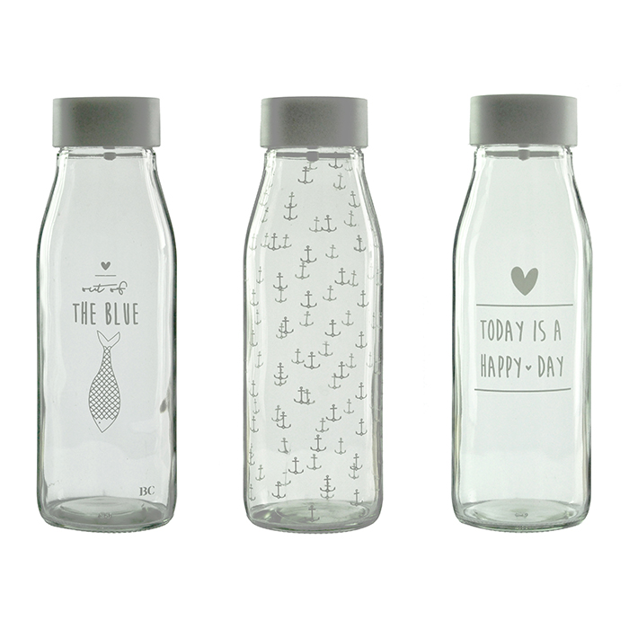 Glass water bottle