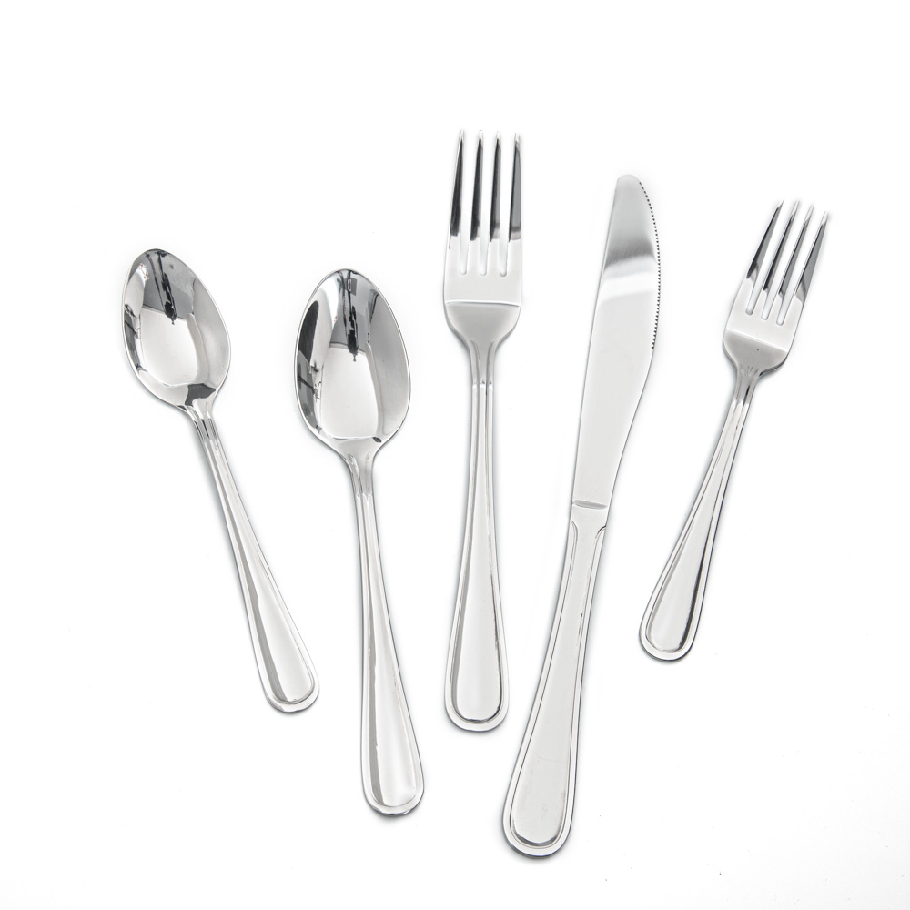 High quality polish stainless steel simple fashion flatware set family restaurant wedding dishwasher safe