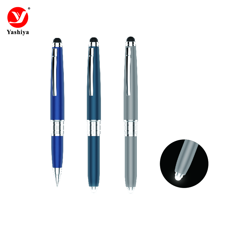 Asia stationery SYL229 Aluminium stylus ball pen with light at the top