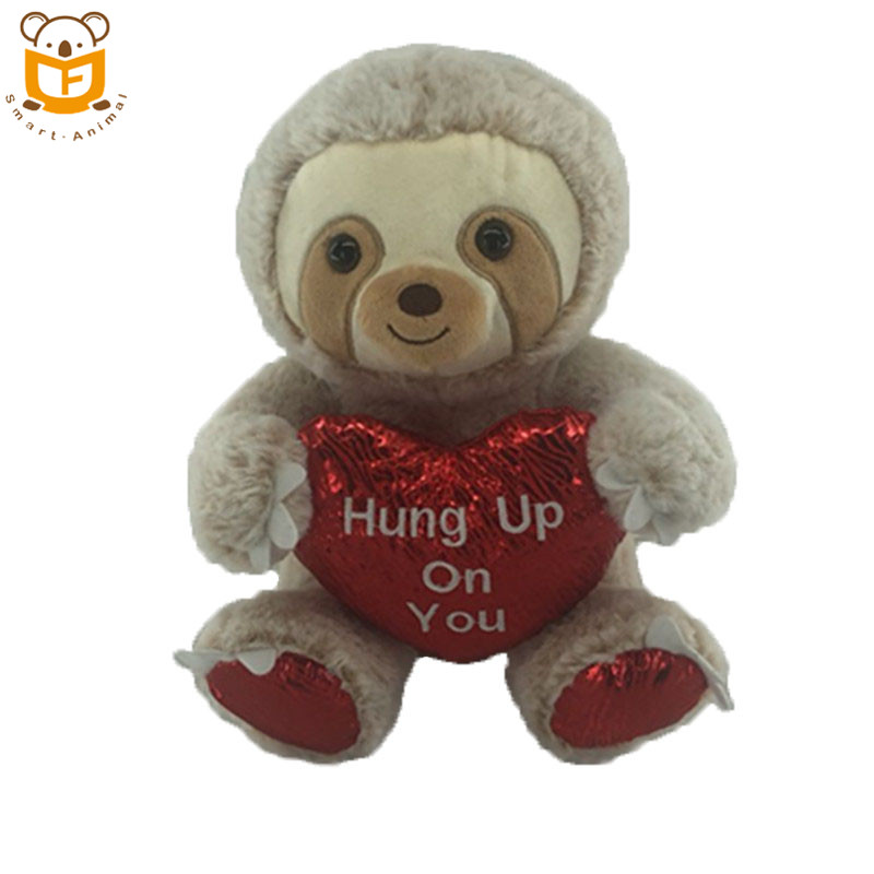 I love you valentine's day gifts plush elephant and sloth with sweet heart sale