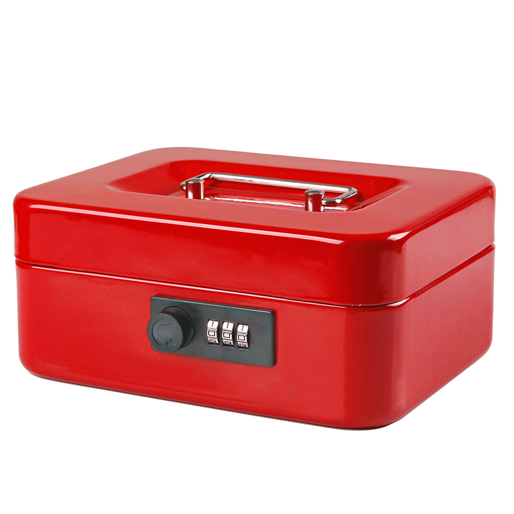 Combination lock cash box with handle