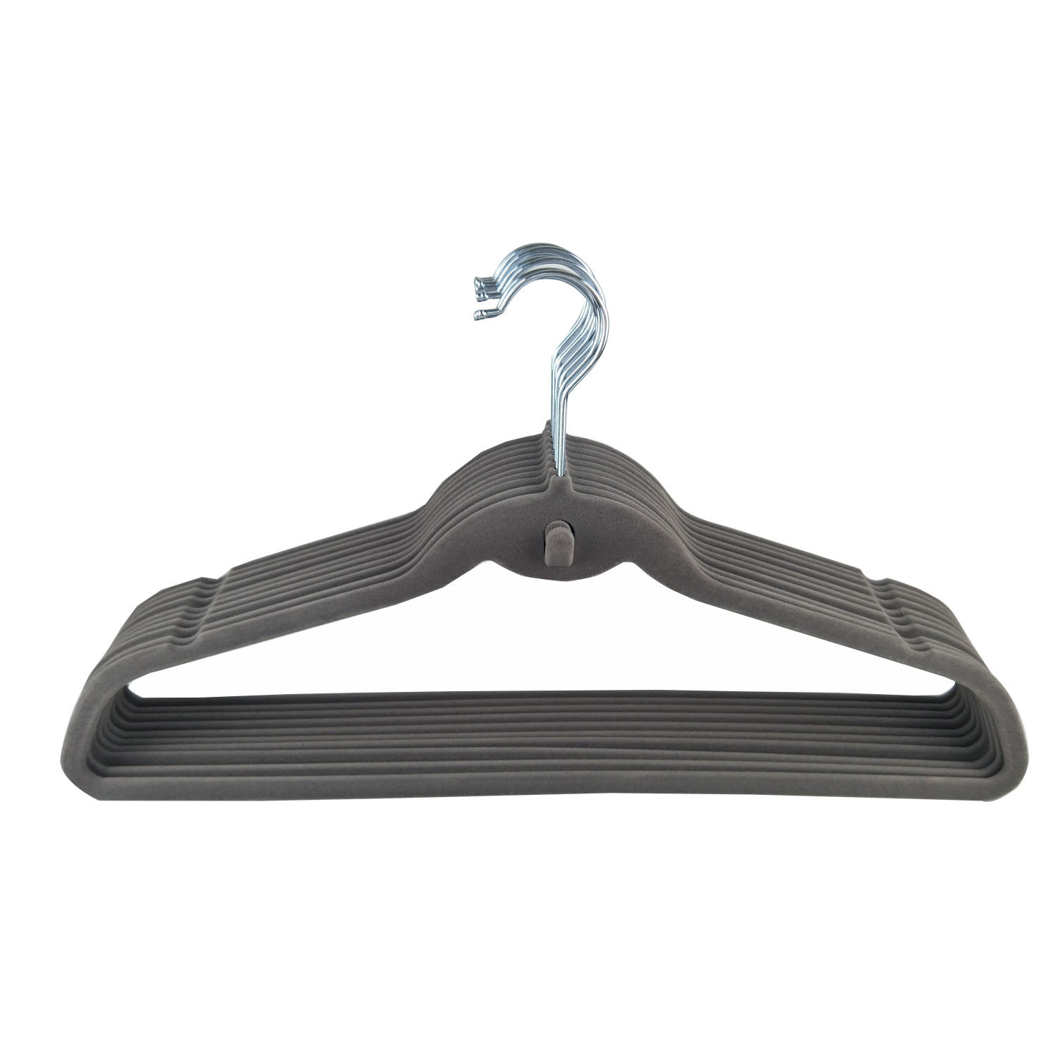 Non Slip Black Velvet Cloth Hanger With Necktie Bar