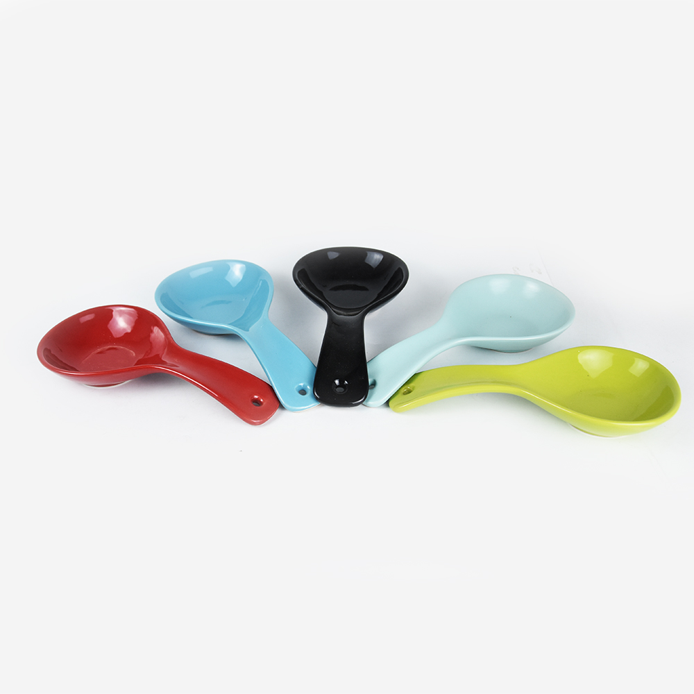 10.4'' ceramic spoon rest with 1 color glaze
