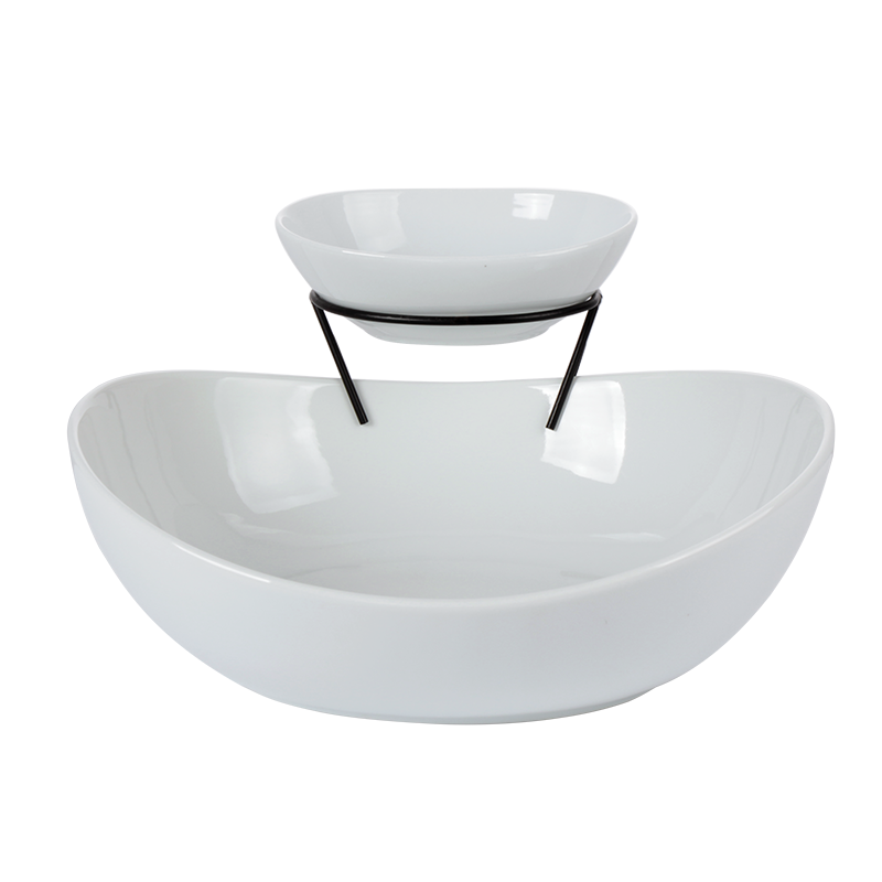 S/3 2pcs Cd Bowl With Rack