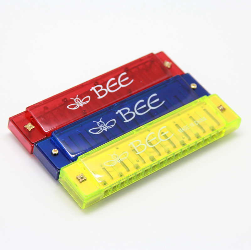 16 hole transparent plastic cover toy harmonica