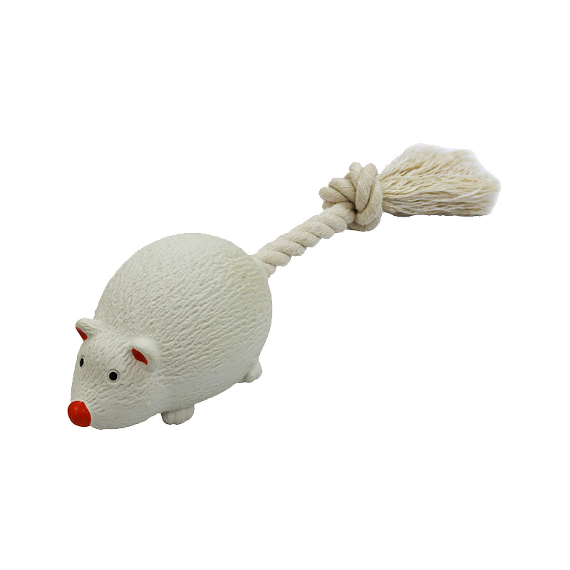 18cm Latex Mouse with Rope Pet Toys Squeaker