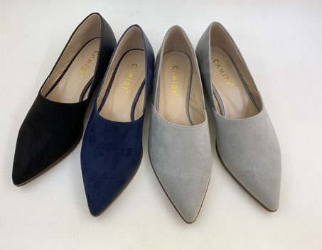CAMIDYWomen's shoes comfortable pointed-toe flat low-heeled PU shoes