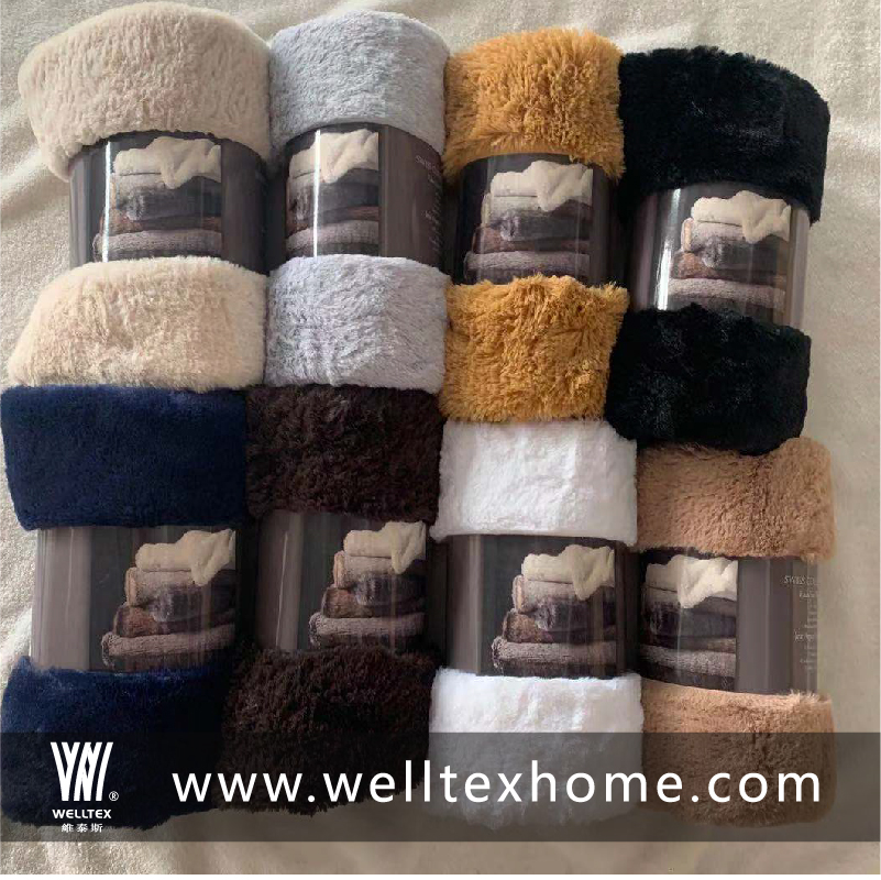 STOCK SOLID PV FUR/FAUX FUR FLEECE BLANKET- FREE SAMPLE， Best Selling