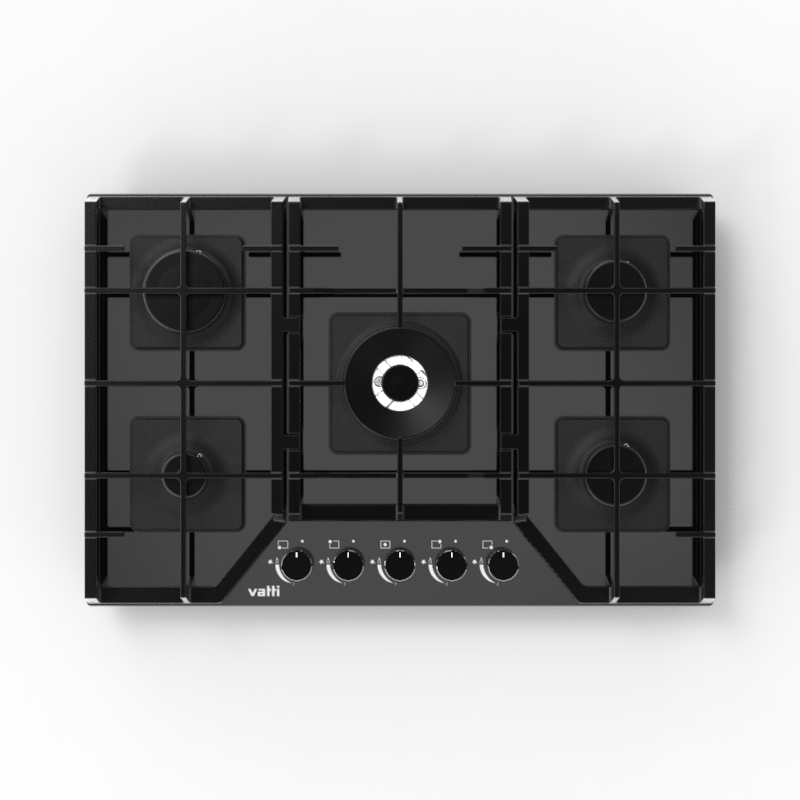 Vatti Chinabest GU01575G 30 Inches 760mm Gas Cooktops Dual Fuel Sealing 5 Sabaf Burner Gas Stove toughed stainless steel Drop-In Built-In Gas Hob