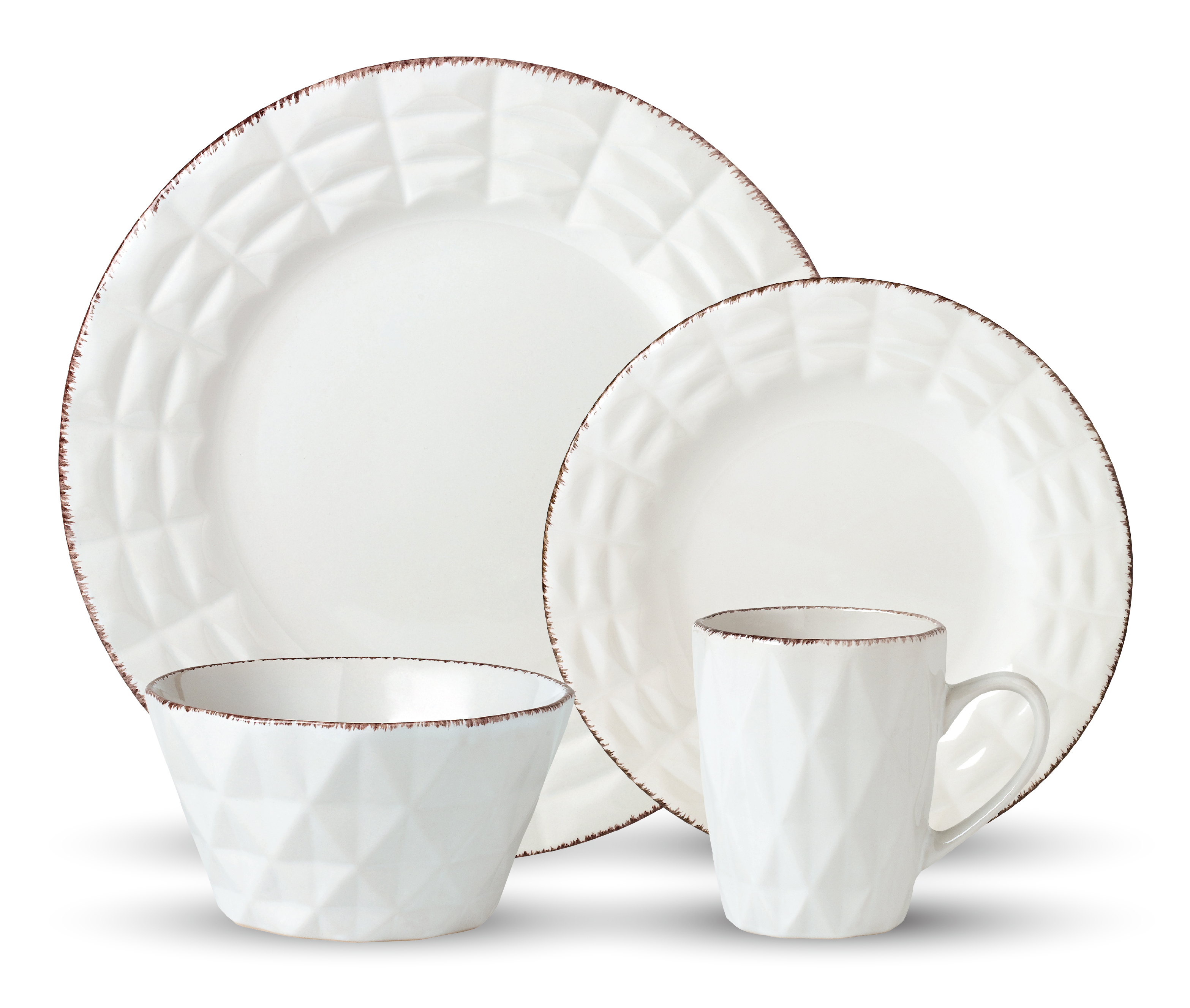 Stoneware Embossed Dinner Set