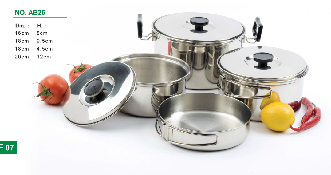 7pcs Stainless Steel camping cookware set