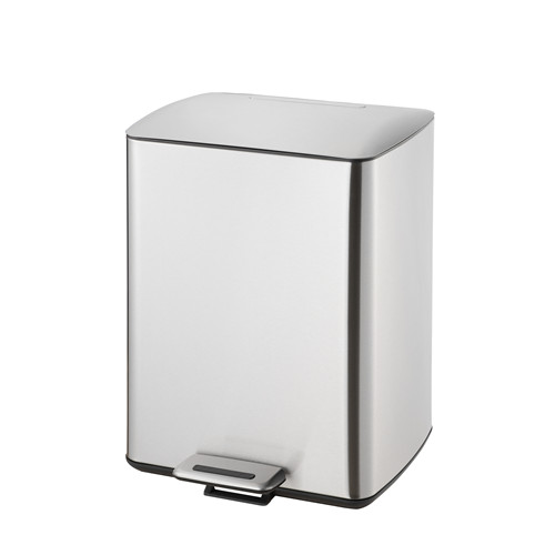 Rectangle stainless steel soft close folding step trash can