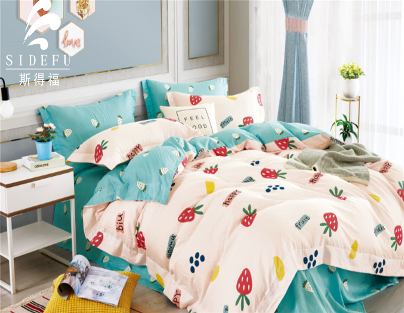 Home Textile 100% Cotton Bedding Set Double Layer Yarn